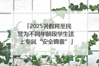 2025暑假将至民警为不同年龄段学生送上专属“安全锦囊”