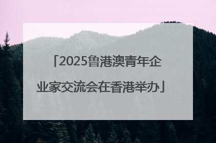2025鲁港澳青年企业家交流会在香港举办