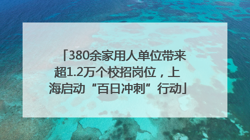 380余家用人单位带来超1.2万个校招岗位，上海启动“百日冲刺”行动